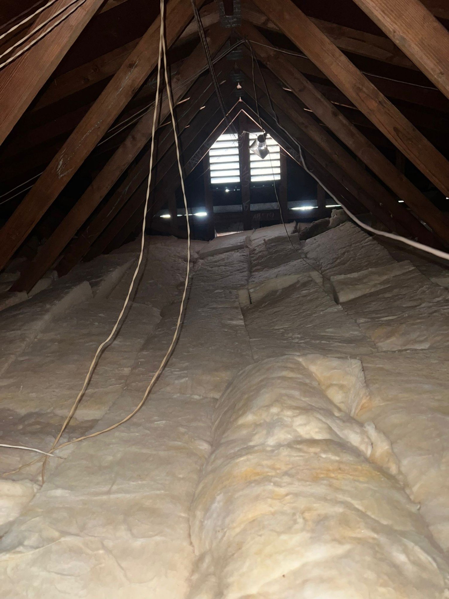 Attic insulation installation